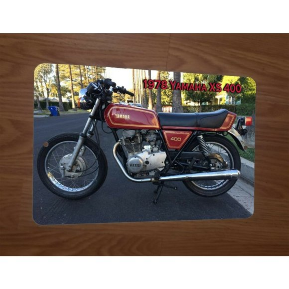 1978 Yamaha XS400 Motorcycle Motocross‎ Dirt Bike Photo 8x12 Metal Wall Sign